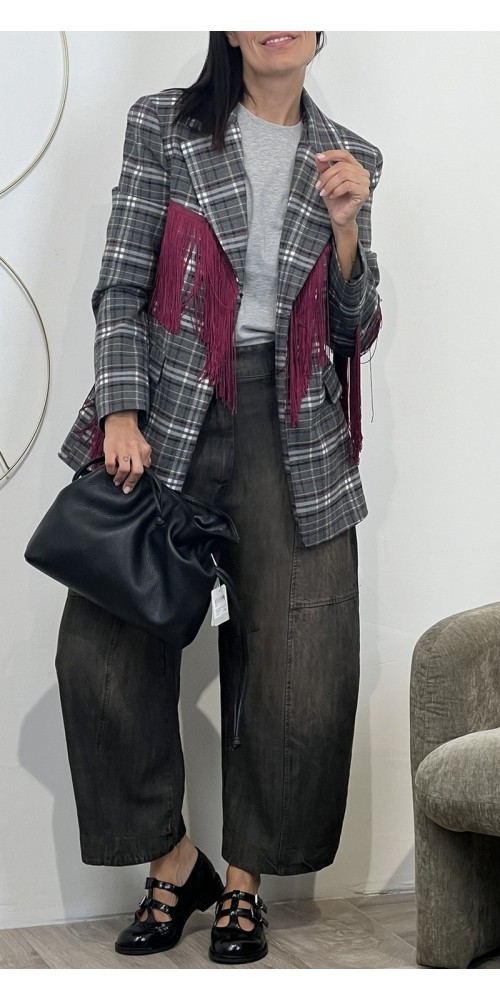 Blazer tartan con frange Motel Art:27B6299