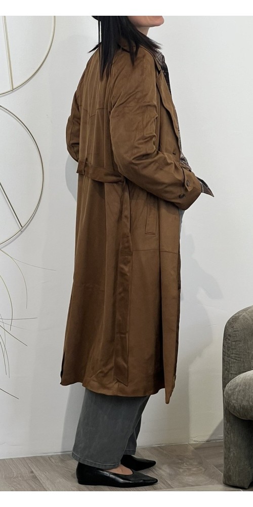 Trench lungo effetto scamosciato Vila Art:4116866