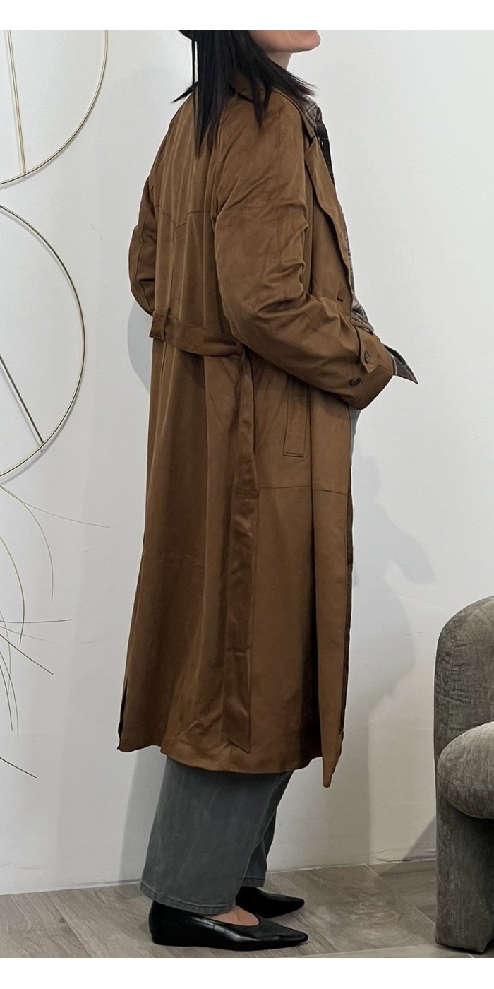 Trench lungo effetto scamosciato Vila Art:4116866