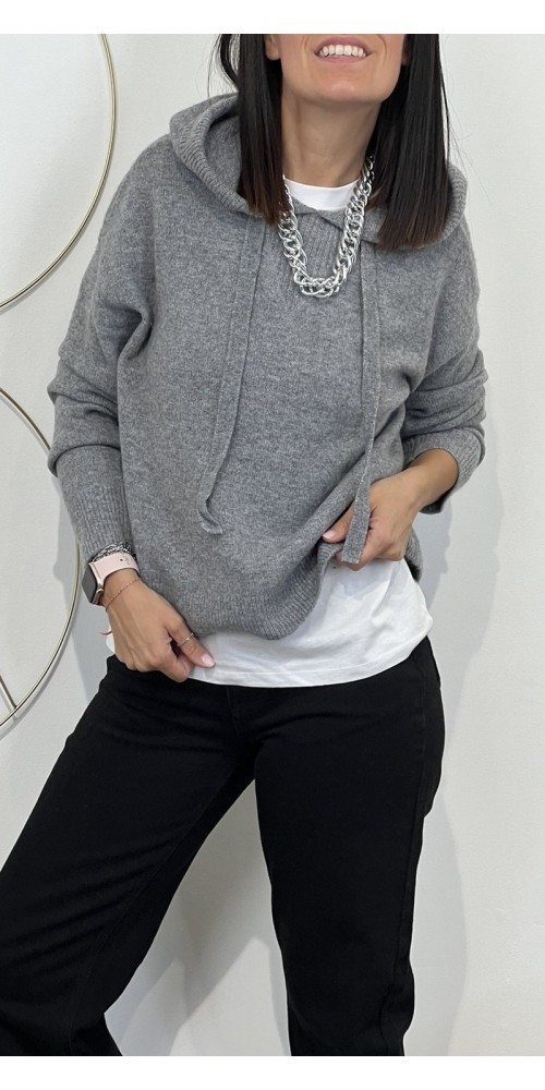 Maglioncino in maglia soft con cappuccio Pieces Art: 17166086