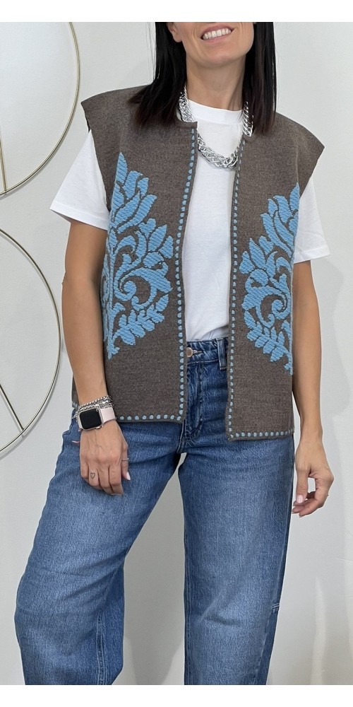 Gilet in maglia ricamo floreale Tensione In Art:W6HMG35A