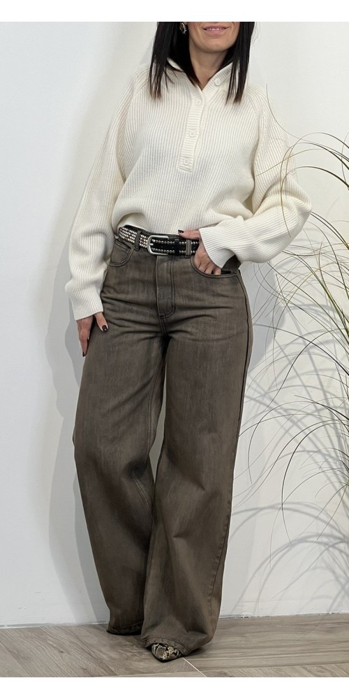 Jeans Gabry wide-leg lavaggio fango vintage Souvenir Art:M40F0066